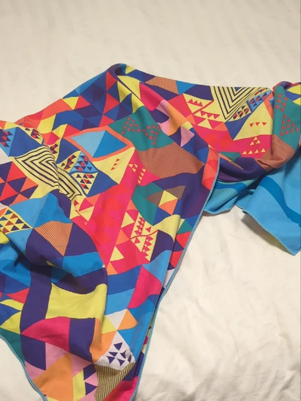 Vibrant Rainbow Palm Print Beach Towel